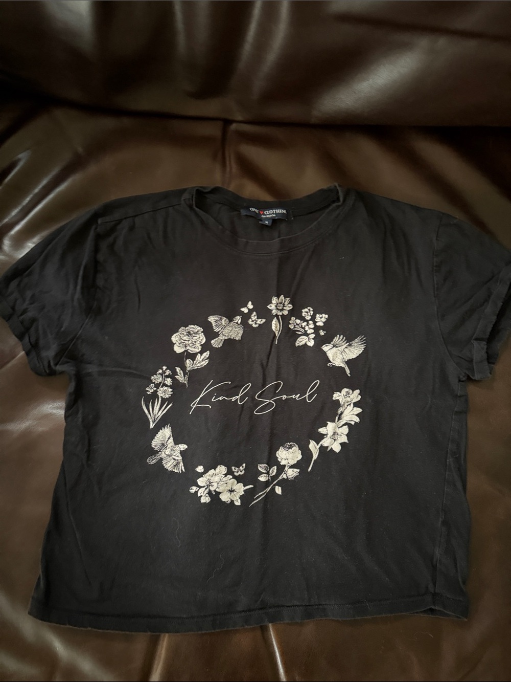 One ♥️ Clothing Black Cropped Kind Soul Graphic Tee
